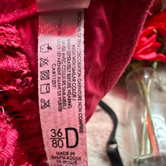 36D bra la vie en rose pink black lace unlined - Picture 3 of 4